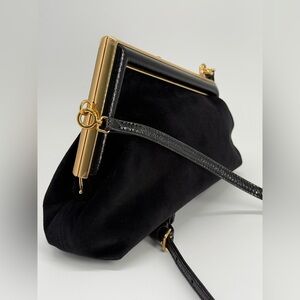 Fendi Zucca FF Black Velvet Evening Bag